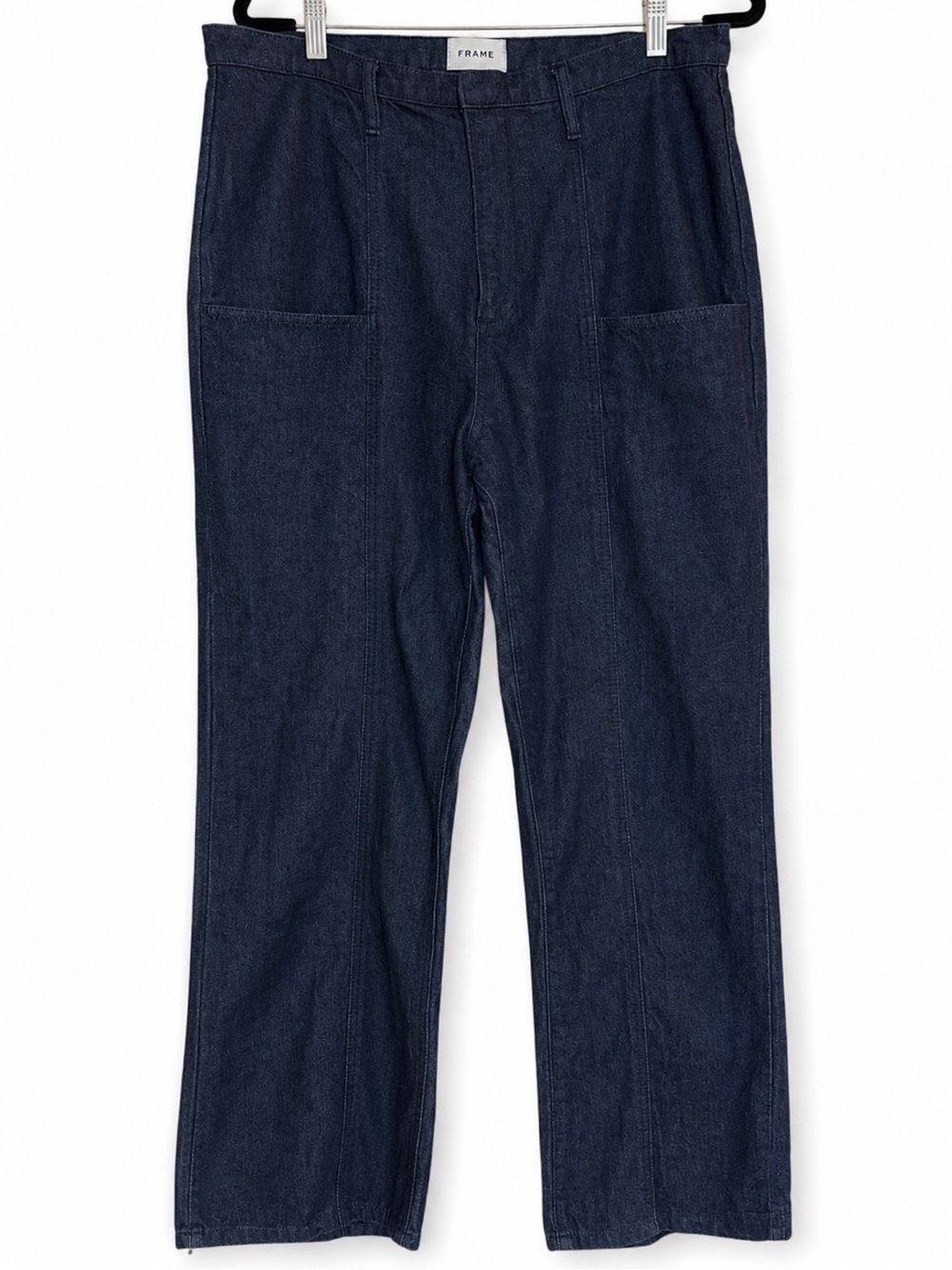 FRAME Wide Leg Dark Wash Utility Pocket Jeans Size 32 High Rise